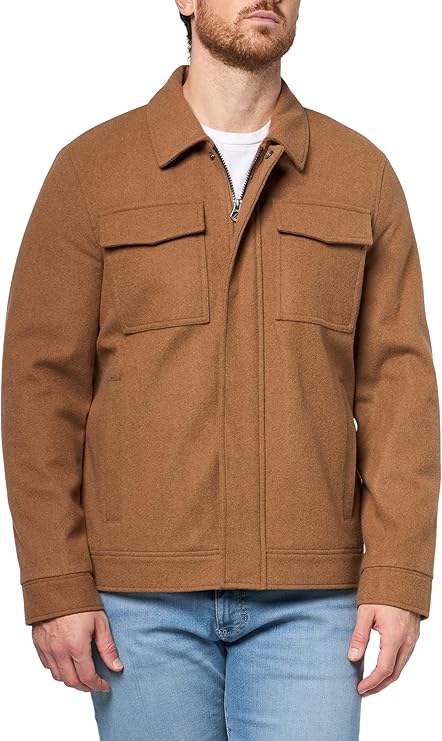 Nautica Wool Blend Snap & Zipper Front Jacket