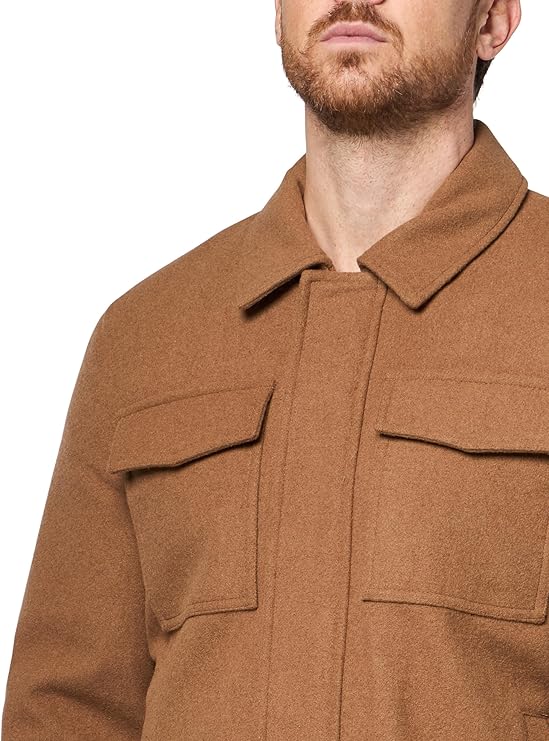 Nautica Wool Blend Snap & Zipper Front Jacket